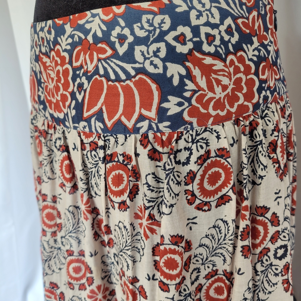 🌻Sundance tiered boho cotton maxi skirt.Floral print Sz 12 excellent condition - Picture 5 of 13